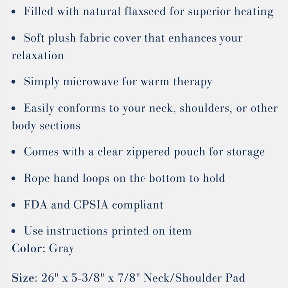 Be Well Neck Shoulder Pad Flaxseed Heat Therapy - Picture 3 of 4